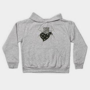 Check Your Neck Female2- black design Kids Hoodie